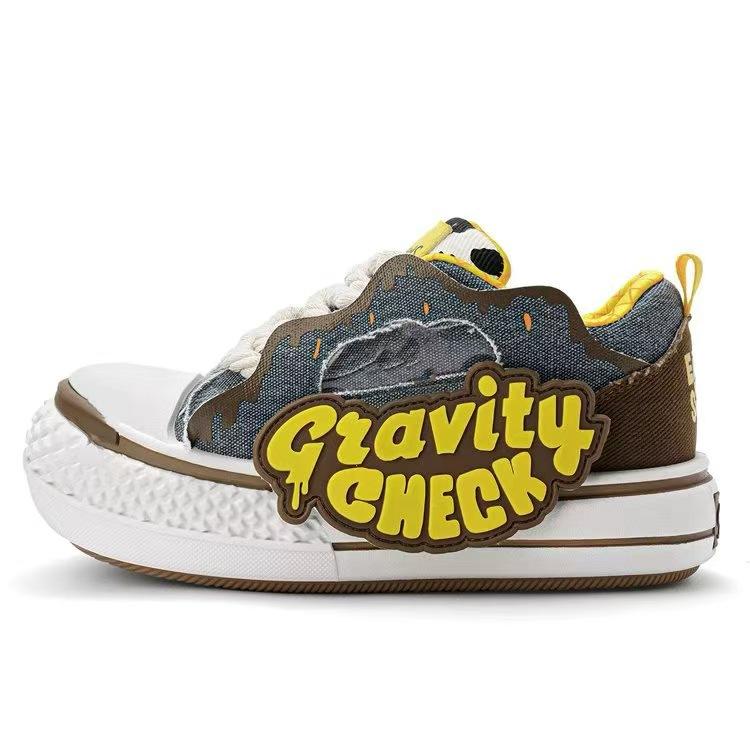 

2025 весна и осень износостойкий американский джинсовый холст обувь на большой подошве для пары уродливая милая платформа обувь-хлеб 40 синий