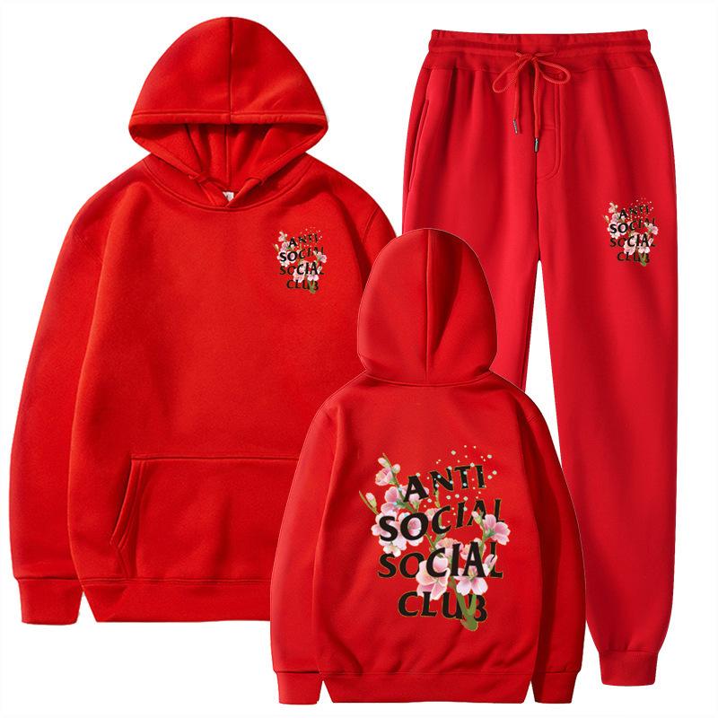 Pants Suits Sweatshirt Hooded Unisex Suit Men Women Comfortable Soft