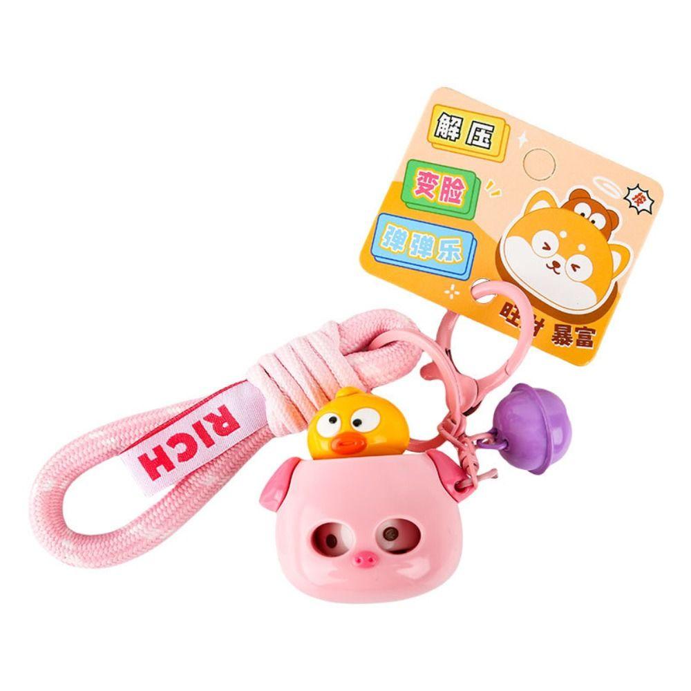 Creative Face Popping Music Keychain Quirky Cute Car Key Ring Fun Doll Bag Pendant  Schoolbags