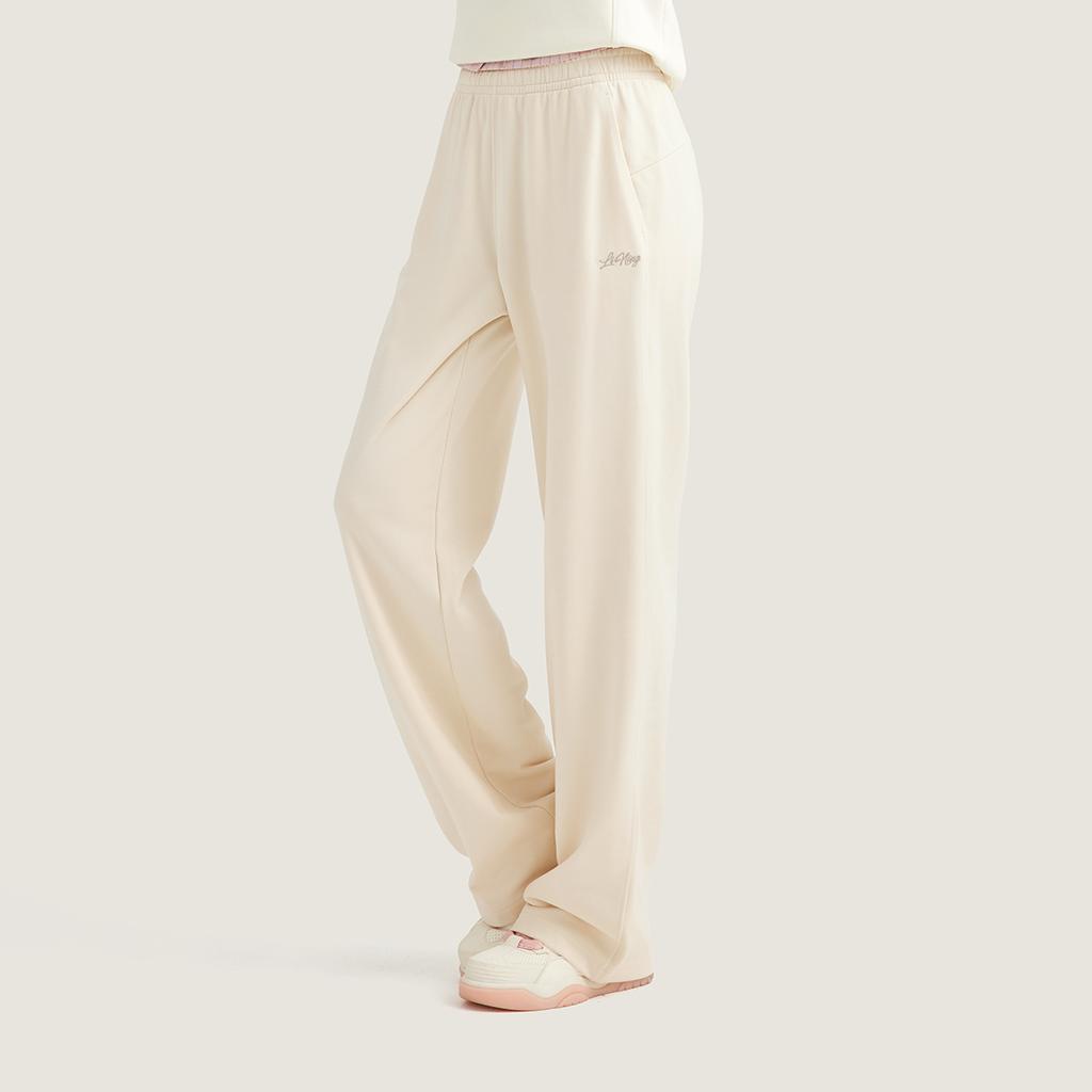 Li Ning Sports Lifestyle Series Logo Embroidered Knitted Sweatpants Women bottoms AKLVC16-8