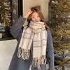 Autumn and Winter Atmosphere Plaid Scarf Women's Warm and Cold-proof Advanced Sense Versatile Scarf