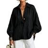 Women's Casual V-Neck Long Sleeve Top for Everyday Wear