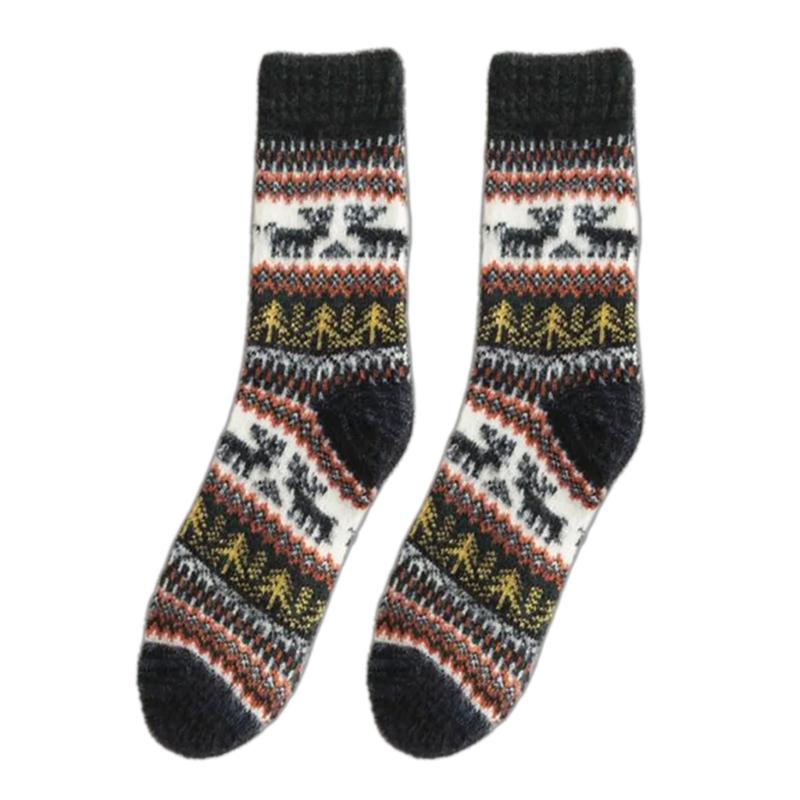 Women Vintage Faux Wool Thick Knitted Socks Winter Warmth Thermal Crew Socks for Everyday Use Cold Season Christmas Gift