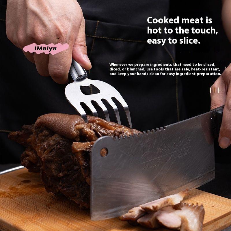 1/2 Pièces Griffes à Hacher Ergonomiques en Acier Inoxydable Fourchette à Effilocher les Aliments Outil de Cuisine Isolé pour Grillades Faciles de Poulet et de Bœuf