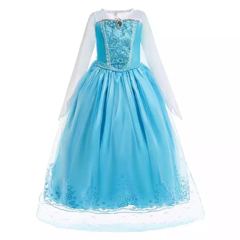 Frozen Princess Elsa Halloween Mesh Dress for Kids