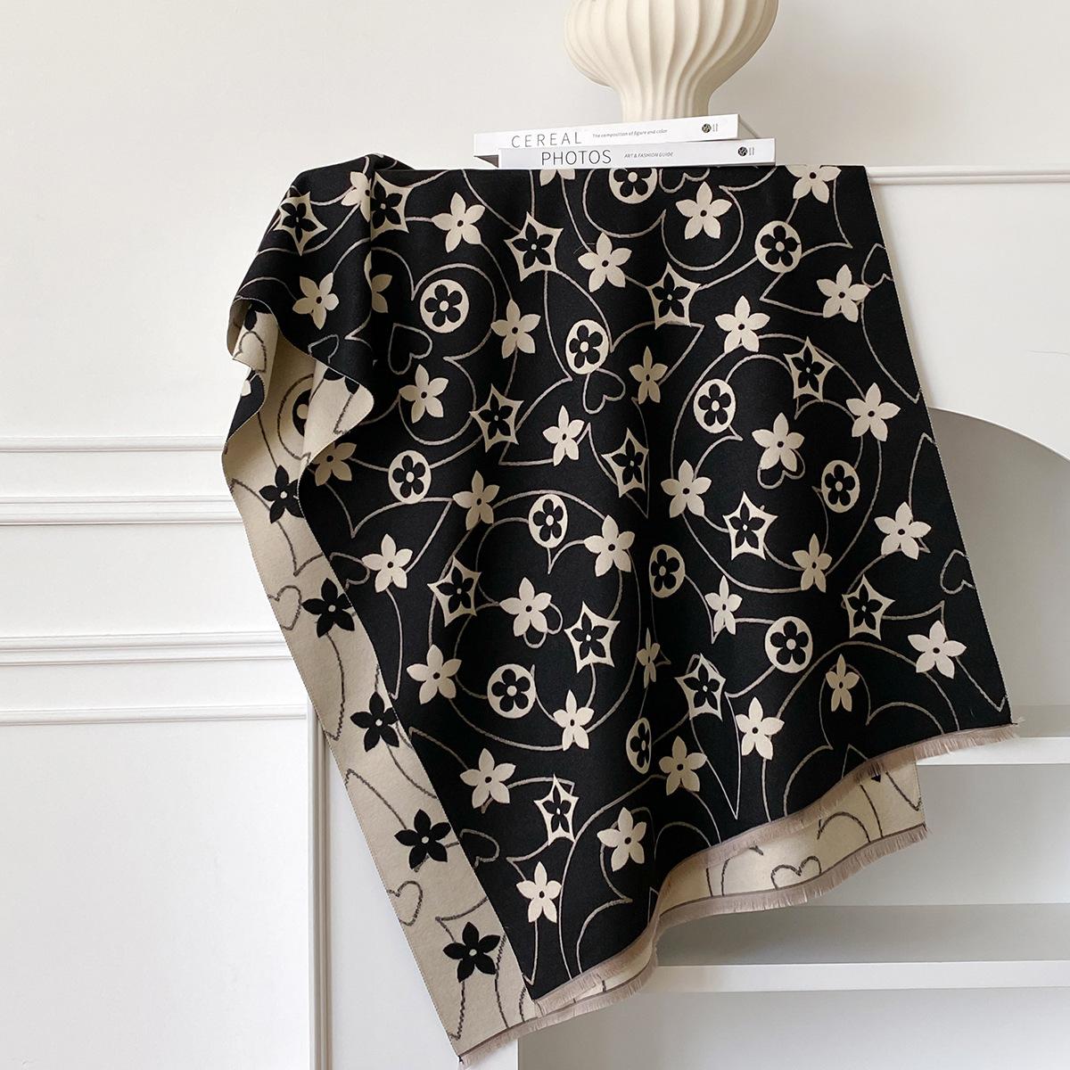 

Шарф из имитации кашемира с большой пятиконечной звездой, женский осенне-зимний, в студенческом стиле, высококачественный, утолщенный, тепловой, шаль для кондиционера 185*65cm