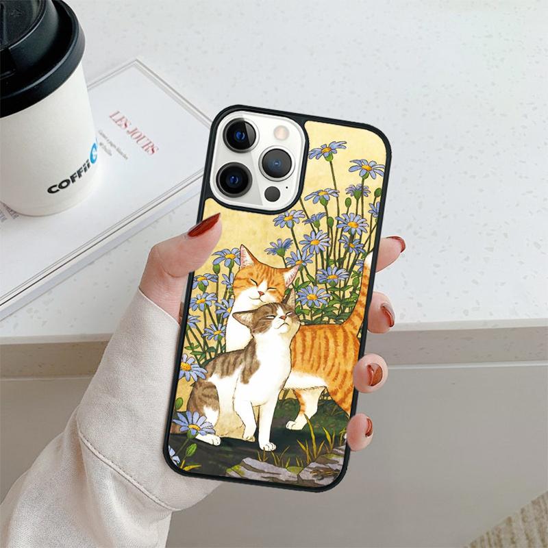 Funny Cartoon Cat Phone Case For iPhone 17 Air 16 Pro Max 15 14 Plus 12 13 Shell Cover Coque