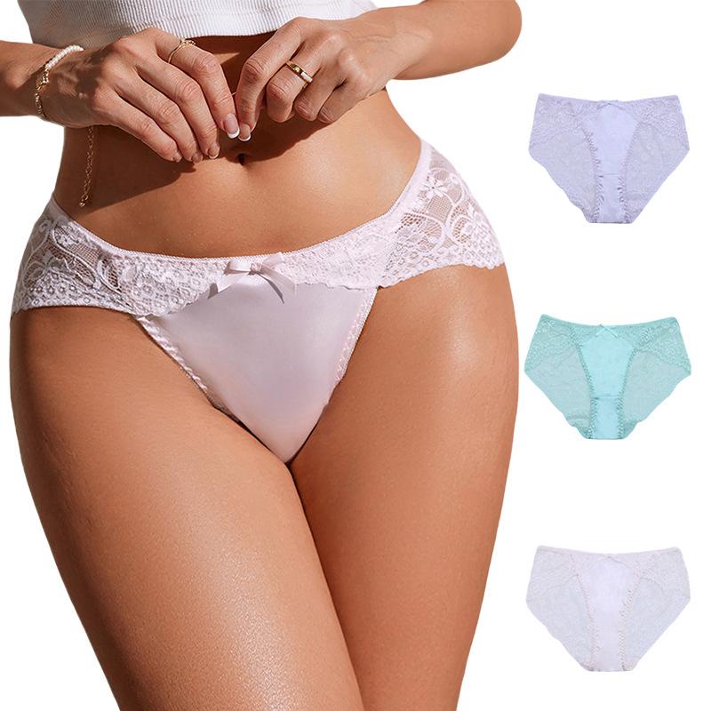 Low Waisted Lace Bow Pure Desire Sexy Panties Soft and Comfortable Triangle Women’s Panties