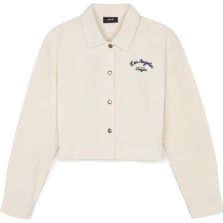 New MLB Denim Jackets Women's Cream 3FDRV0144-07CRD