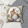 Spring Easter Bunny Eggs Square Pillow Cases Cushion Covers Awesome Zipper Decorative Pillowcover for Sofa 45*45cm