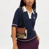 Coach Morgan Square 25 Classic Monogram Flap Snap Fabric With Leather Shoulder Crossbody Bag Medium Women bags Khaki Brown CM713-IME7V