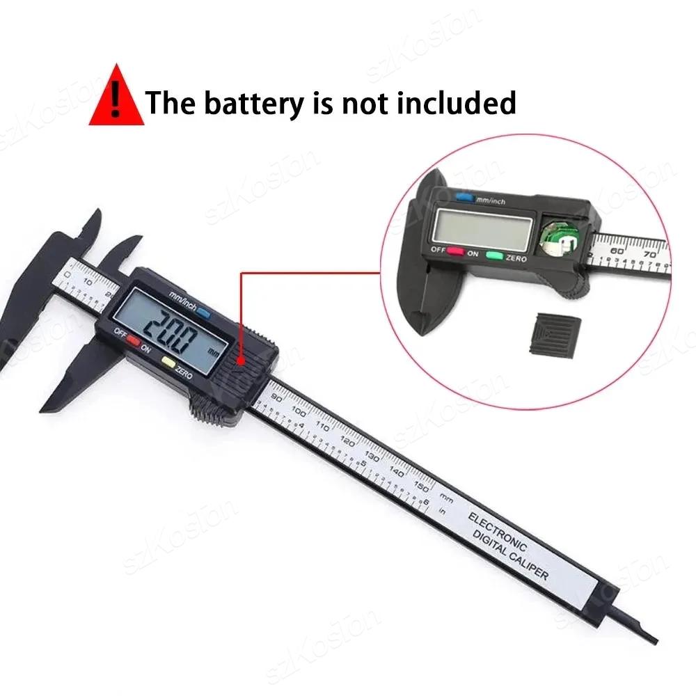 Plastic Carbon Fiber Vernier Caliper LCD Digital Display Caliper Mini Text Play Caliper Vernier Ruler 0-150mm Measuring Tools
