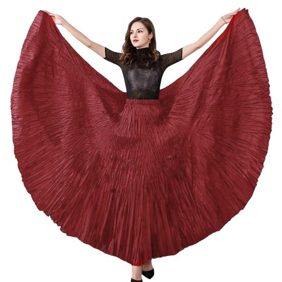 Women Skirt Skirt Elastic High Waist Maxi Pleated Dance Skirt Party