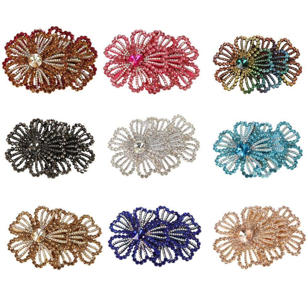 1Pairs DIY Craft Rhinestone Flower Patches 3D Rose Brooch Fabrics  Sewing Supplies