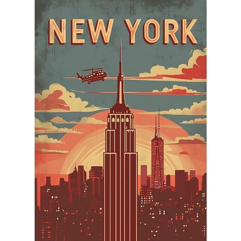 

Vintage Travelling City Seattle New York Mexico Landscape Art Poster Canvas Painting Wall Prints Picture Living Room Home Decor 21cm×30cm NoFrame