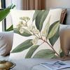 1pc Short Plush Decorative Pillow Cover, Single-Sided Printed, Pure Flat Printing, Silvery Princess Eucalyptus Watercolor Pattern, 45.72Cm X 45.72Cm,