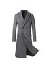 European Size Men's Long Wool Over-the-Knee Coat, Autumn/Winter