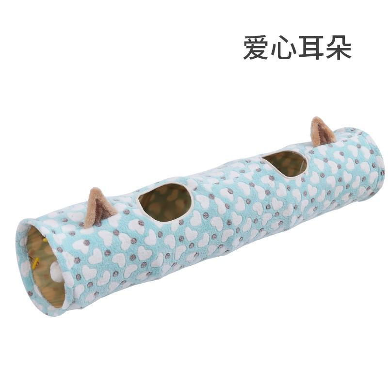 Cat Tunnel Toy - Collapsible Round Pet Play Indoor Cats Soft Plush All-Season Use