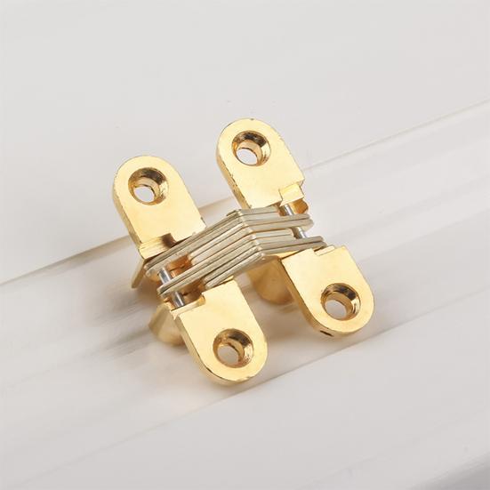 4Pcs Sturdy Cross Hinge High Adaptability Door Hardware Concealed Cross Door Hinge for Door