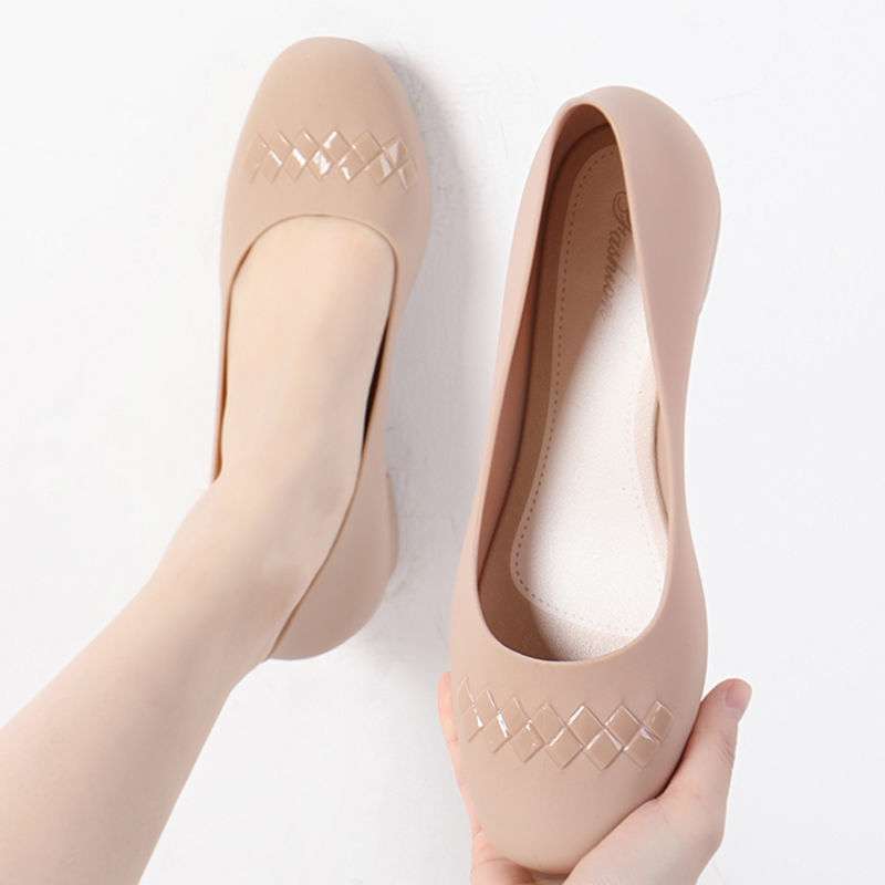 Baotou Single Shoes Waterproof Shoes Fashionable Non-slip Rain Shoes Women's Summer Thick Heel Rubber Shoes Overshoes Spring and Autumn Wear Low-top