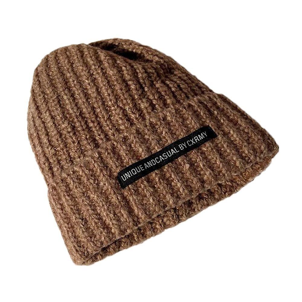 Winter Warm Knit Cap Solid Color Slouchy Bonnet New Leisure Cap  Women Men