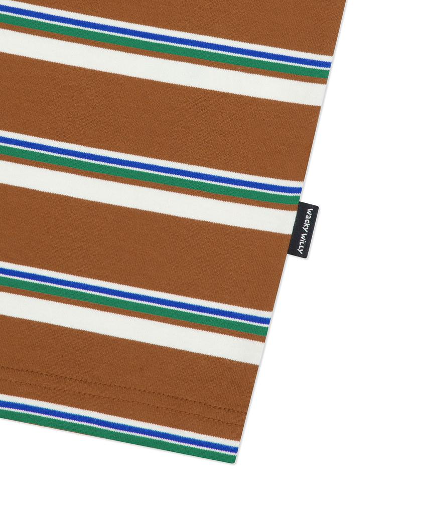 Wacky Willy Multi-Stripe Short Sleeve T-Shirt Brown