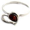 Silver Ring 'Love' Amber (rhodium) - 11x10 Mm