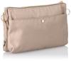 VASKA by moz Women's Shoulder Bag, Small, Slim, Lightweight, Nylon and Synthetic Leather with Pocket, VM-6176 (Beige)
