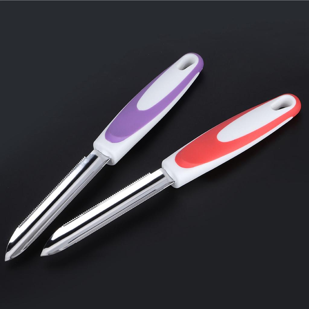 2Pcs Stainless Steel Fruit Pepper Corer Core Remover Tools Kitchen Supplies OrangePurple