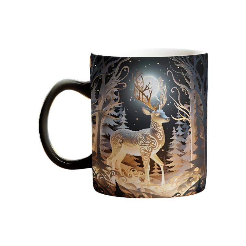 Premium Ceramic Heat Mugs Reveals Holiday Pattern When Heated Dishwasher Safe Ideal For Teas Hot Chocolates