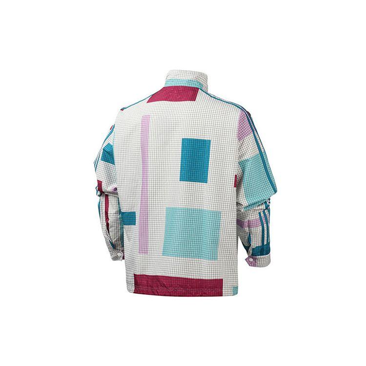 Adidas Originals Trefoil Checkered Casual Windbreaker Jacket International Size Men Outerwear White ED5511