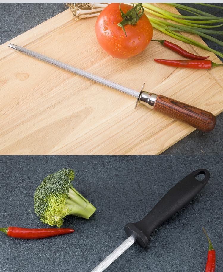 Stainless Steel Knife Sharpening Steel with Handle - Kitchen Tool for Blade Maintenance