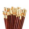 Red Sandalwood Non-Slip Wooden Chopsticks - Solid Wood, No Paint or Wax, Long Length, Family Pack.