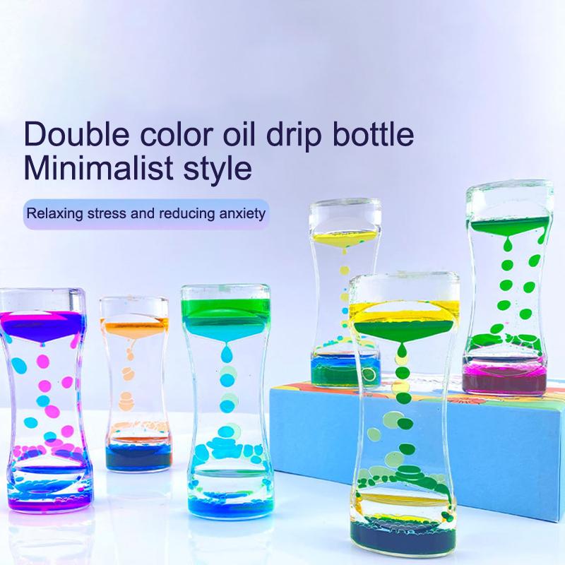 1Pc Liquid Milk Color Oil Drop  Timer Movement Sensory Toys Stress Relief Props Home Office Desktop Decor