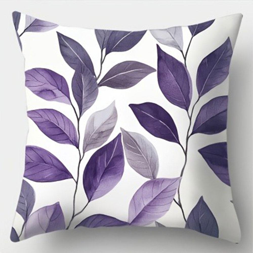 

Light Purple Lavender Style Pattern Home Decor Pillowcase Living Room Sofa Polyester Cushion Cover with Zipper 16x16Inch