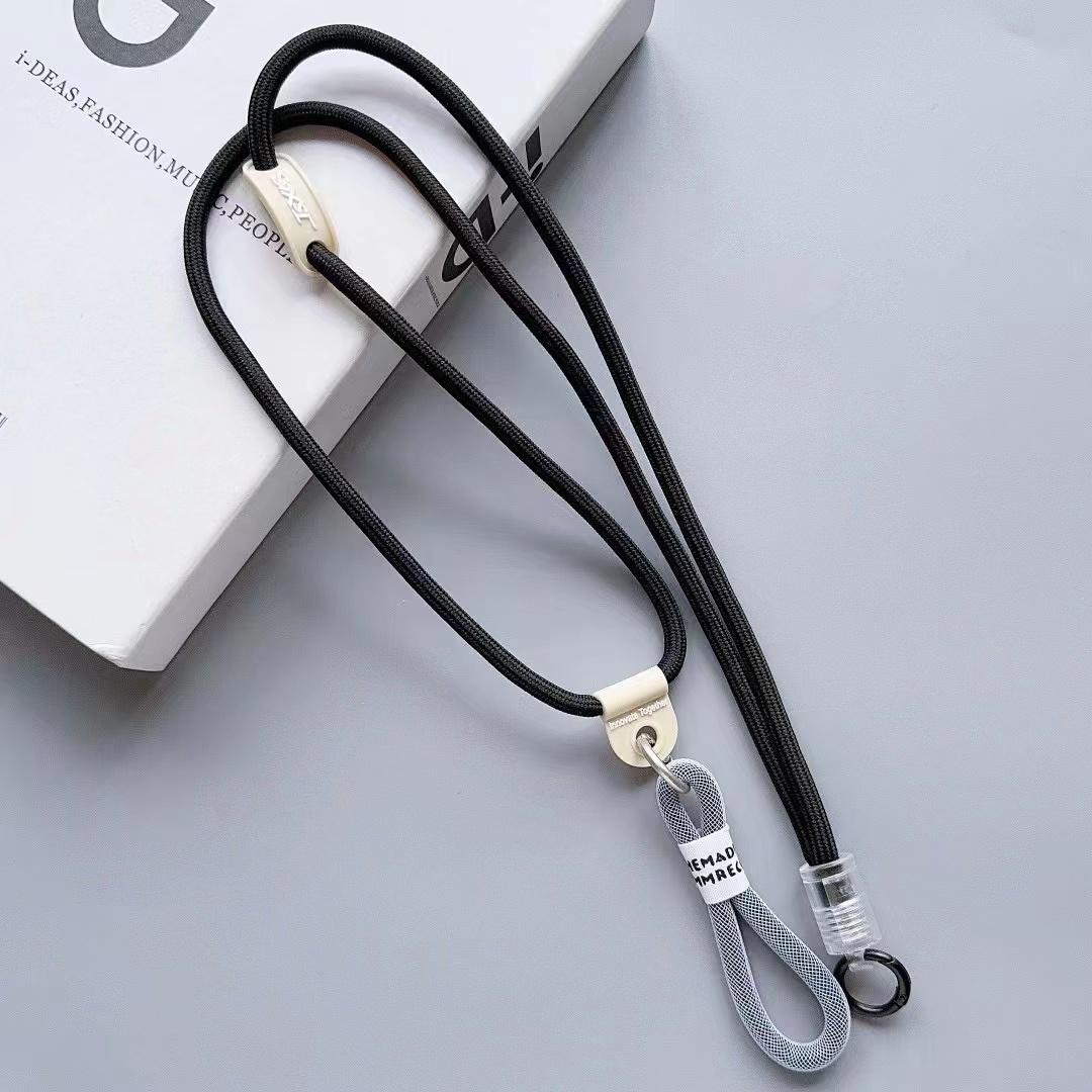 Nylon Phone Lanyard 120cm Crossbody Phone Strap 2-in-1 Short Lanyard with Tether Tab A