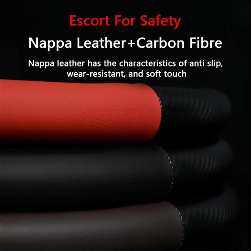 For BMW MINI JWC R54 R55 R56 R60 F54 F55 F56 F57 John Cooper S Clubman Countryman Car Carbon Fiber Leather Steering Wheel Cover