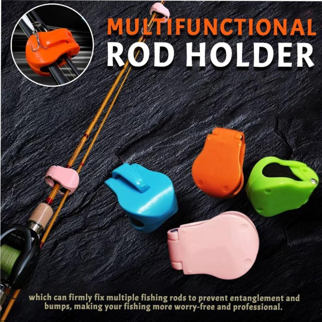 2/4PC Silicone Fishing Rod Holder Ball Straps 5 Hole Lightweight Fishing Tackle Ties Organizer Storage Racks Fishing Accessories
