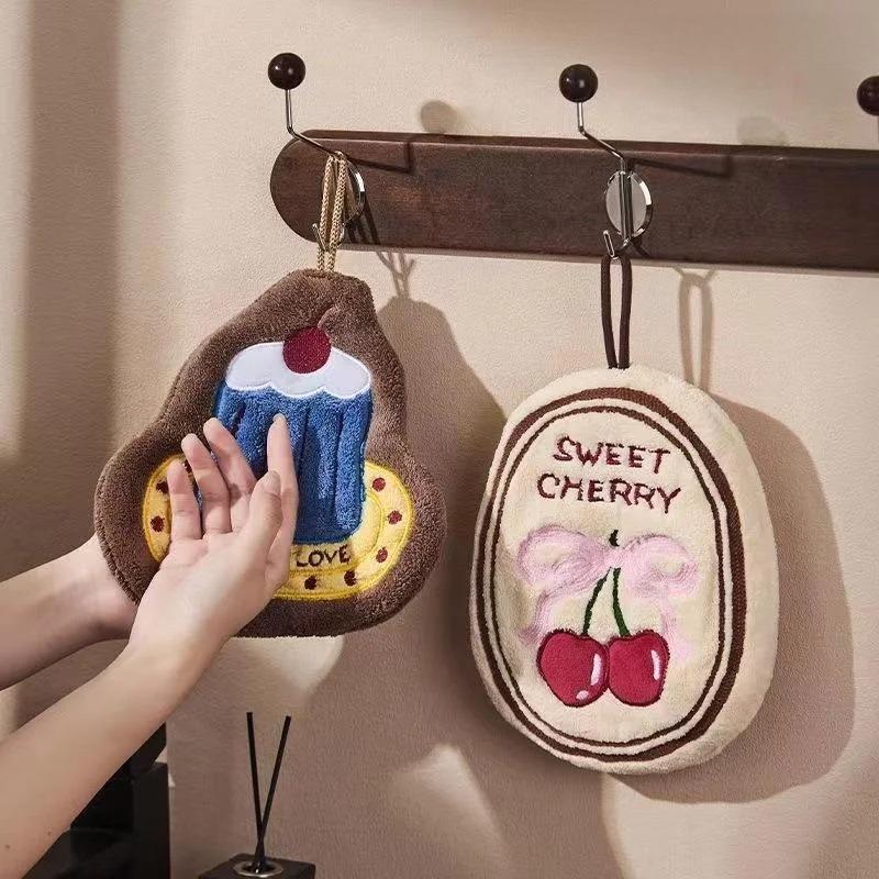 1Pcs Wall Hanging Thickened Cloth Handkerchief Hand Towel Bathroom Absorbent Hand Towel for Kitchen Hand Towel Cleaning Cloth