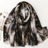 Winter Ombre Tie Dyed Painting Fringe Viscose Shawl Scarf Lady High Quality Print Pashmina Stole Bufandas Muslim Hijab 180*90Cm