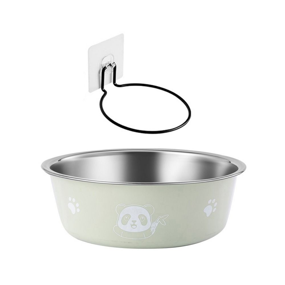 Pet Cat Feeding Bowl Stainless Steel Plastic Non-slip Single Bowl Food Drinking Tray Feeder Drop-resistant Durable Pet Dog Bowl