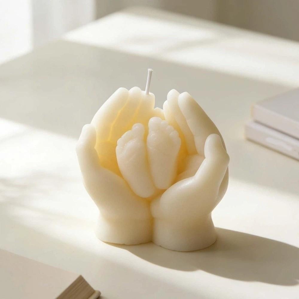 DIY Craft Hand Holding Feet Mold Decorative Soap Mould Silicone Candle Mold  Aromatherapy Use