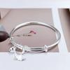 Zuyin 999.9 Smooth Round Stick Solid Ginkgo Leaf Youth Three Life Apricot Bracelet Valentine's Day Gift