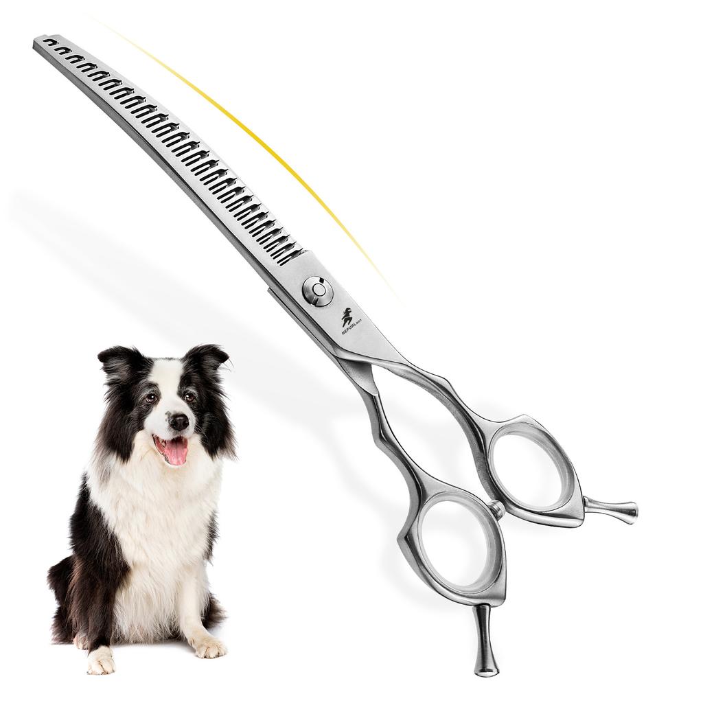7.5 Inch Curved Tooth Scissors, Curved Natural Scissors, Curved Scissors, Pet Trimming Scissors, Thin Scissors, Professional-grade Pet Division