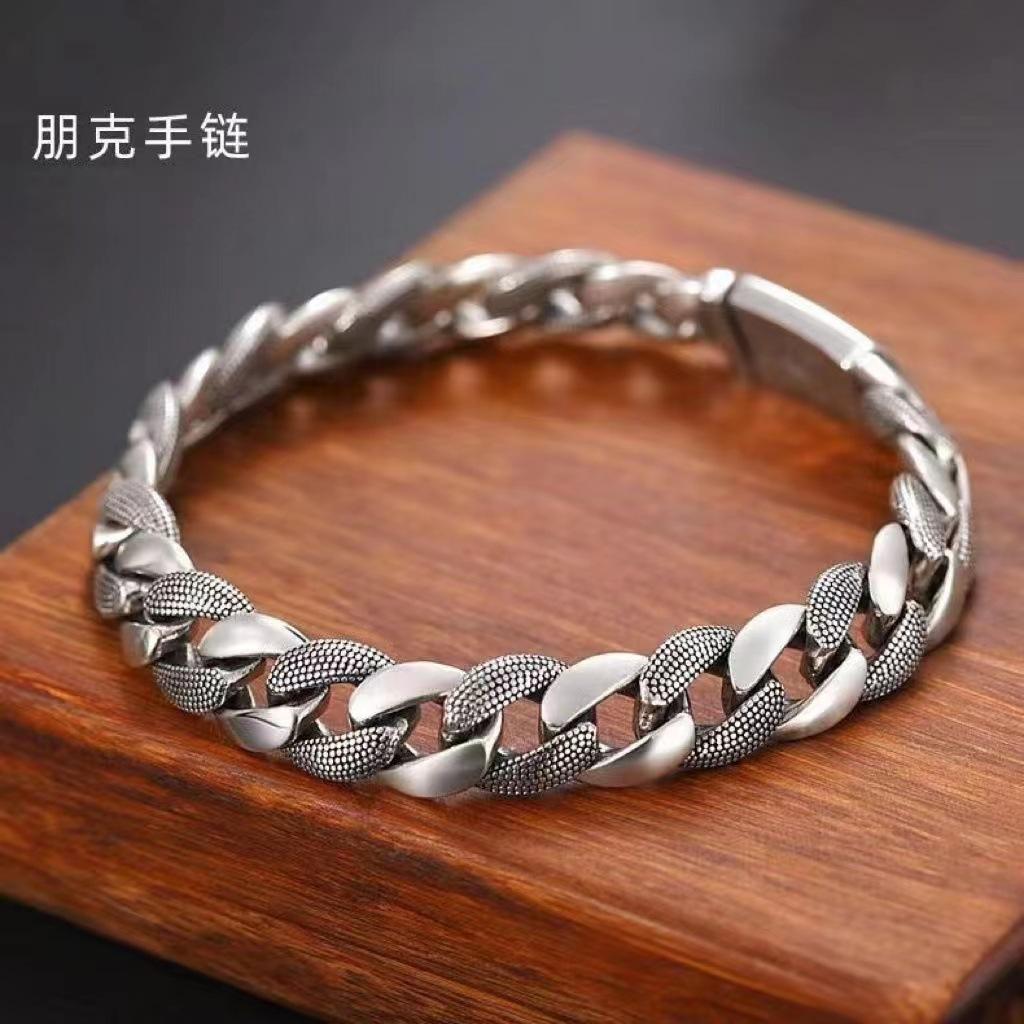 Punk Men s Bracelet High-End Hip Hop Jewelry Bold Fashion Accessory 18cm