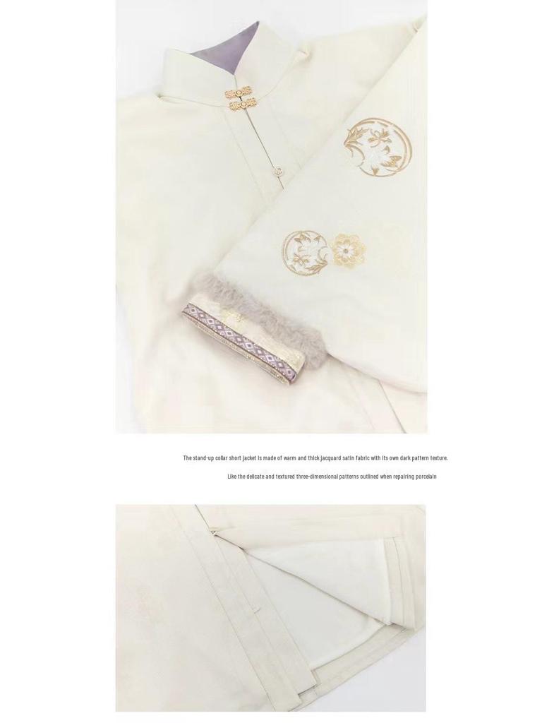 Autumn/Winter Maki-e Kintsugi Hanfu: Embroidered Ming-Style Fairy Horse Face Skirt for Women