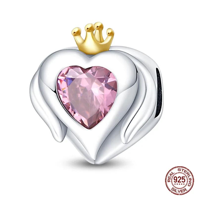 New Copper Romantic Heart Series Charms Beads Fit Original Bracelet Diy Mother'S Day Jewelry Gifts