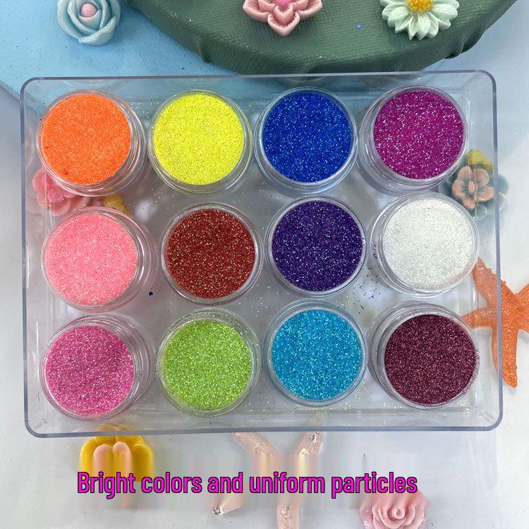 12-Farben Nail Art Glitzer Set: Rosen-, Blüten-, Herz- & Stern-Pailletten zur Handyhüllen-Dekoration