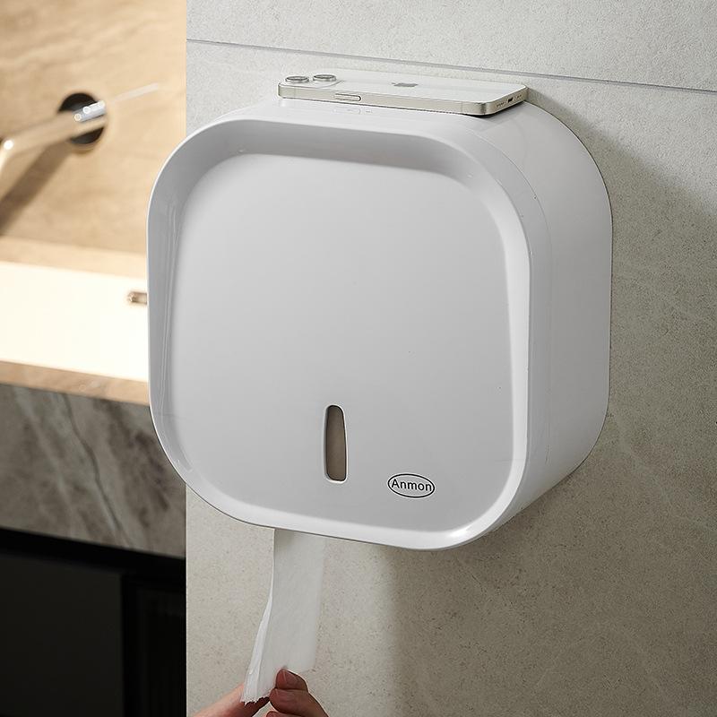 Large Capacity Tissue Holder Hotel Bathroom Large Roll Paper Box Non Perforated Large Tray Paper Holder Bathroom Accessories