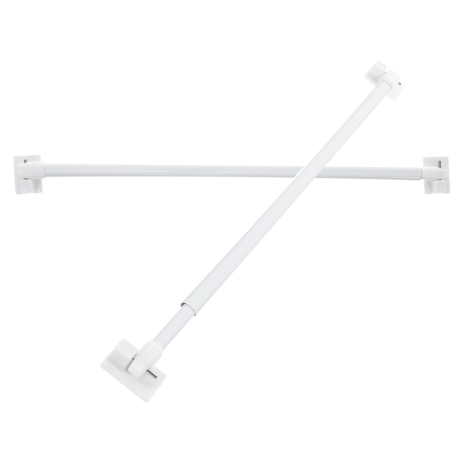 

2 шт. Екранна штанга Маленькі карнизи Натяжні Регульовані Віконні екрани Пластикові Телескопічні білий